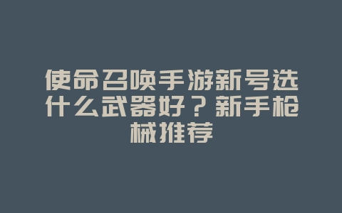 使命召唤手游新号选什么武器好?新手枪械推荐_游戏攻略_36397绿色下载网 使命召唤手游新号选什么武器好?新手枪械推荐_游戏攻略_36397绿色下载网