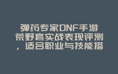 弹药专家DNF手游荒野套实战表现评测,适合职业与技能搭配_游戏攻略_36397绿色下载网 弹药专家DNF手游荒野套实战表现评测,适合职业与技能搭配_游戏攻略_36397绿色下载网