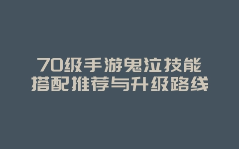 70级手游鬼泣技能搭配推荐与升级路线_游戏攻略_36397绿色下载网 70级手游鬼泣技能搭配推荐与升级路线_游戏攻略_36397绿色下载网