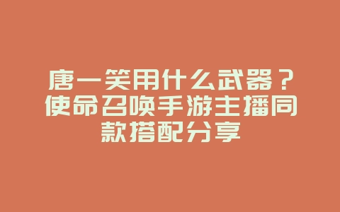 唐一笑用什么武器？使命召唤手游主播同款搭配分享_游戏资讯_36397绿色下载网