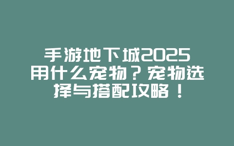 手游地下城2025用什么宠物?宠物选择与搭配攻略!_游戏攻略_36397绿色下载网 手游地下城2025用什么宠物?宠物选择与搭配攻略!_游戏攻略_36397绿色下载网