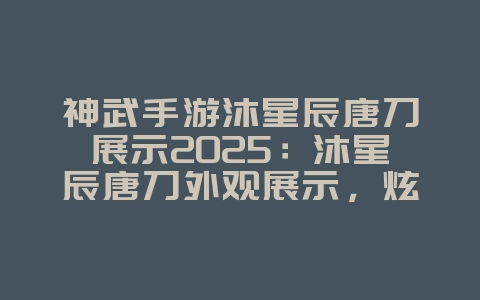 神武手游沐星辰唐刀展示2025:沐星辰唐刀外观展示,炫酷神兵!_游戏资讯_36397绿色下载网 神武手游沐星辰唐刀展示2025:沐星辰唐刀外观展示,炫酷神兵!_游戏资讯_36397绿色下载网